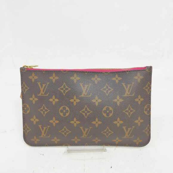 Authentic Louis Vuitton Accessory Neverfull Pouch Brown Monogram mn368-021926